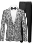 Metallic Silver Sequin Suit
