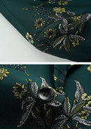 green jacquard tuxedo with embroidery details