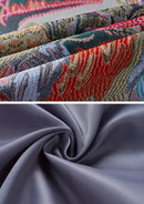 Veste homme en jacquard multicolore à un bouton motif paon