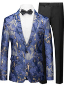 Men's One-Button Slim Fit Morden Fashion Blue Jacket