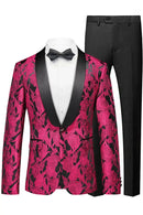 Magenta Jacquard Black Tuxedo