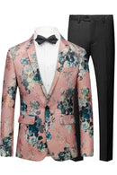 Blue Jacquard Pink Suit