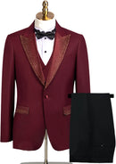 burgundy 3-Piece Tuxedo Set