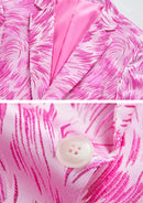 Rose Pink  Jacquard Tuxedo Jacket