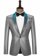 Men's Sequin Embroidered Shawl Lapel Sliver Tuexdo