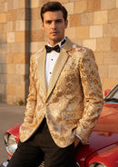 Men's  Sequin Six-pointed Star Golden Luxury Jacket