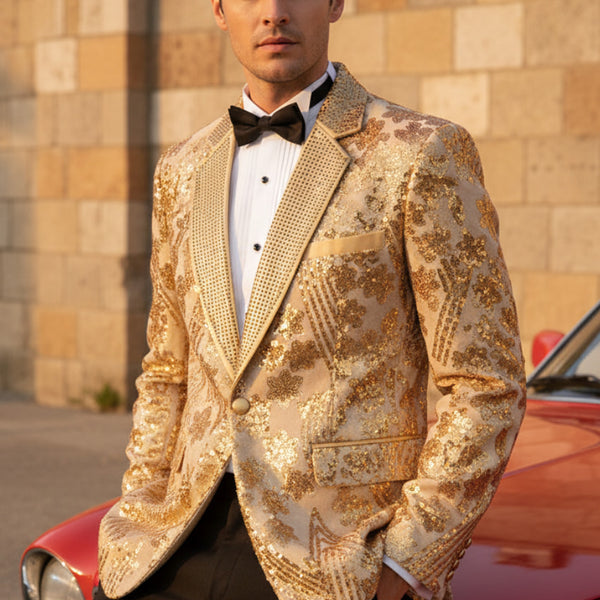 Costume Gold Sequin Mens Jacket ADULT MENS SEQUIN GOLD JACKET FANCY DRESS HALLOWEEN COSTUME Costume Gold Sequin Mens Jacket ADULT MENS SEQUIN GOLD JACKET FANCY DRESS HALLOWEEN COSTUME