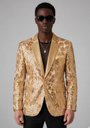 Men's  Sequin Six-pointed Star Golden Luxury Jacket
