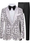 starry white sequin tuxedo