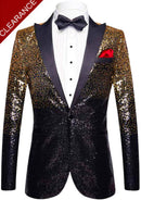 Men's Shimmering Gradient Sequin Jacket Gold Black
