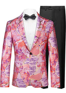 floral jacquard pink blazer