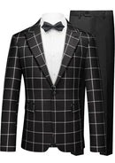 black plaid casual blazer