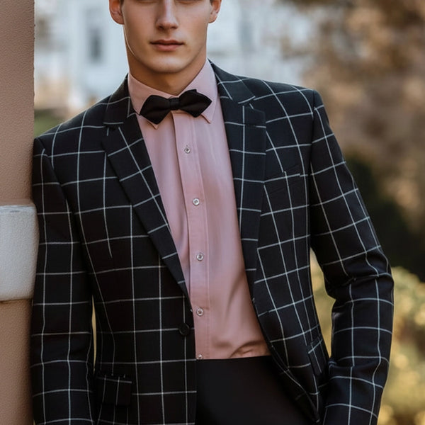Mind Shaft Black Plaid Woolrich Tuxedo Blazer