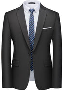 Men's Slim Fit Classic One Button Black Blazer