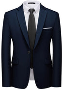 Men's Slim Fit Classic One Button Navy Blazer