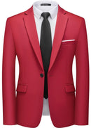 Men's Slim Fit Classic One Button Red Blazer