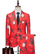 Floral Print Red Suit Set
