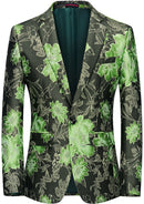 Veste élégante en jacquard floral vert noir pour homme