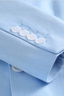 Men's 3-Piece Stylish Elegance Slim Fit Classic Light Blue Suit