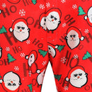 Traje rojo de 3 piezas con estampado de Papá Noel para hombre 