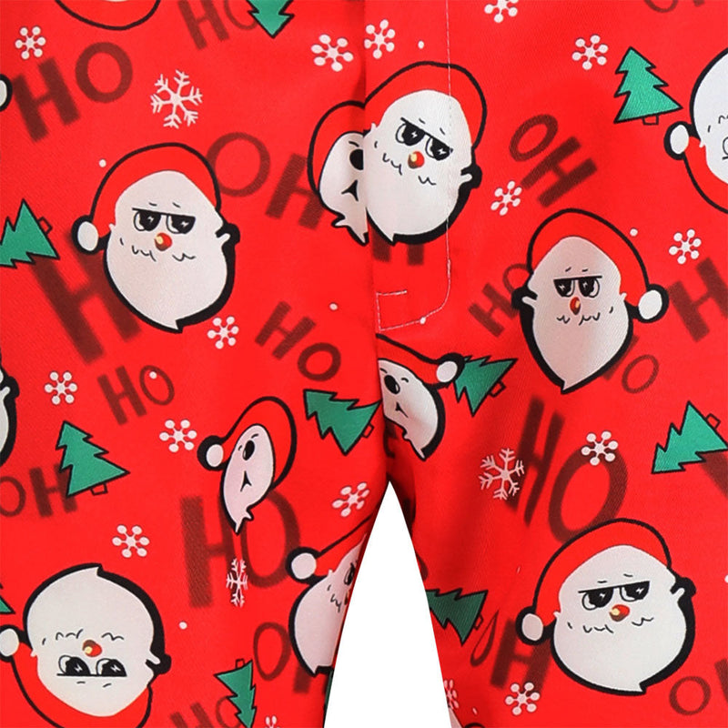 Men's 3-Piece Christmas Santa Printed Red Suit