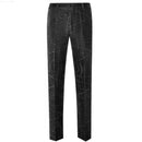 【Seleccione la talla de pantalón para el conjunto】Dúo de esmoquin negro para hombre con pantalones con ribete plateado