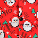 Traje rojo de 3 piezas con estampado de Papá Noel para hombre 