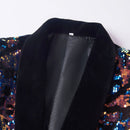 gradient full sequin purple tuxedo for prom details