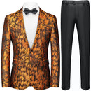 Orange Plume Black Tuxedo Jacket