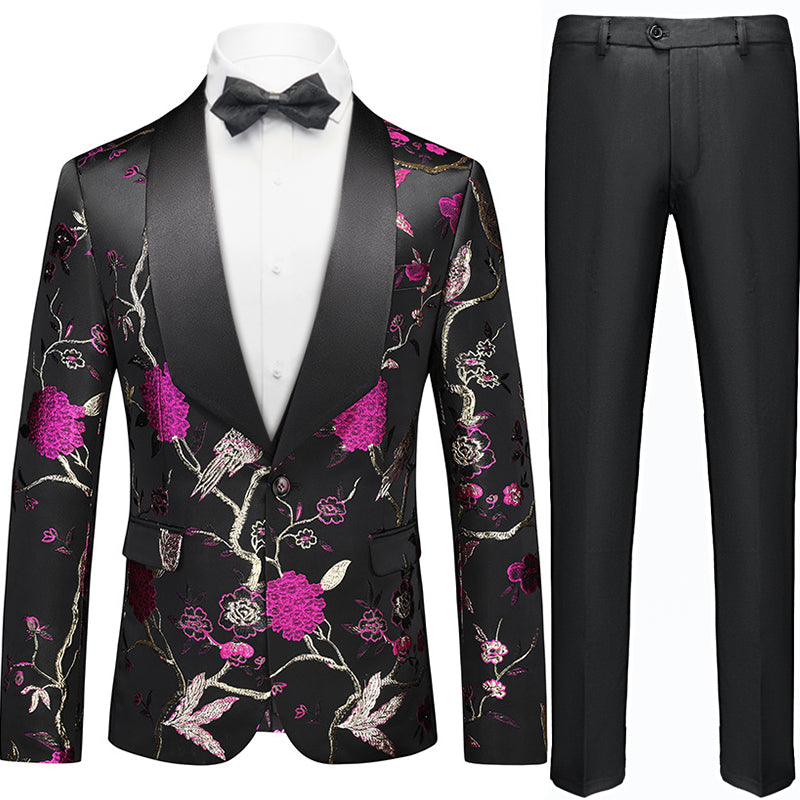 Magenta Embroidery Suit -2