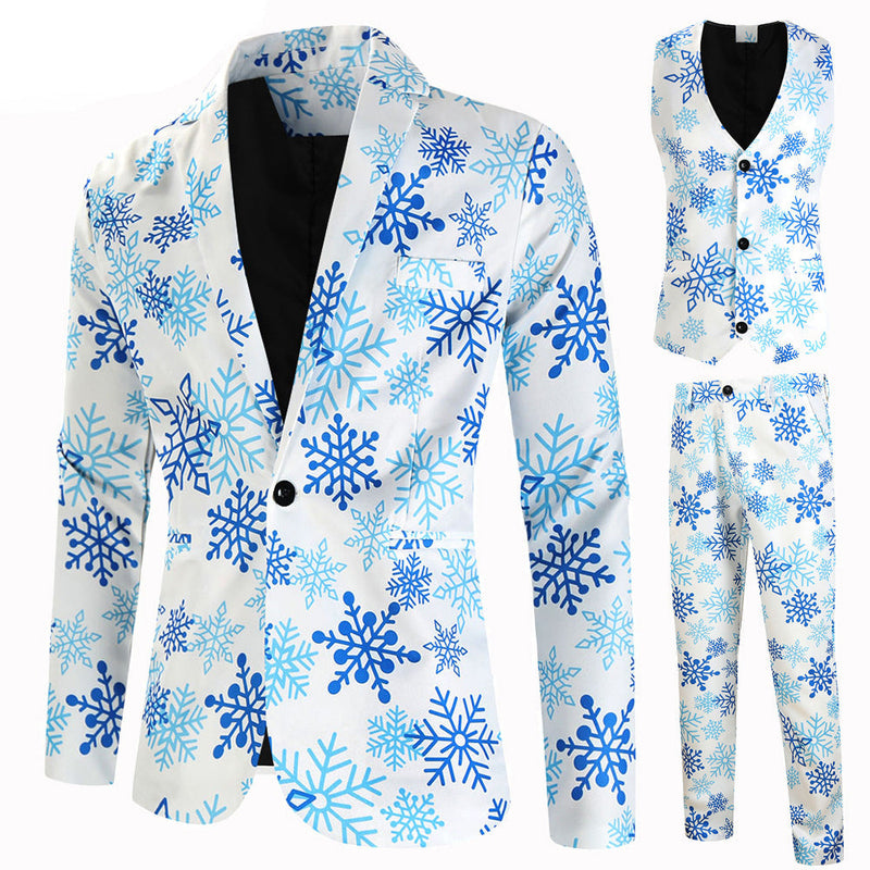 Snowflake Printed white Suit - 3