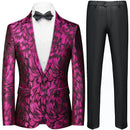 Rose Pink Black Tuxedo Jacket