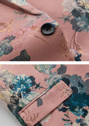 Blue Jacquard Pink Suit