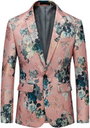 Blue Jacquard Pink Suit