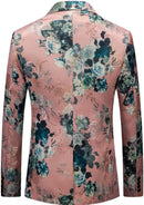 Blue Jacquard Pink Suit Back