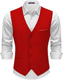 Traje de negocios blanco de tres piezas y un botón para hombre