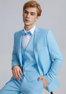 Men's 3-Piece Stylish Elegance Slim Fit Classic Light Blue Suit