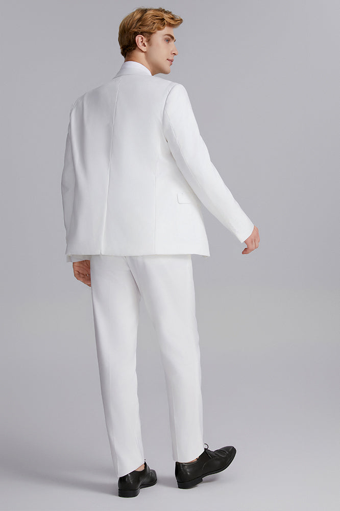 White Wedding Suit back