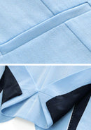 Men's Classic Two Button Solid Light Blue Blazer