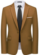 Men's Slim Fit Classic One Button Brown Blazer