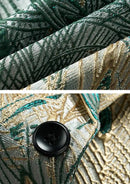 peacock plume jacquard blazer