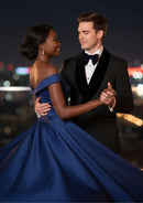 Traje de esmoquin negro estrellado de dos piezas para hombre