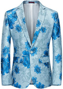 Veste élégante en jacquard floral bleu pour homme