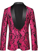 Magenta Jacquard Black Tuxedo