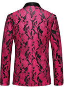 Magenta Jacquard Black Tuxedo Back
