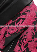 Magenta Jacquard Black Tuxedo
