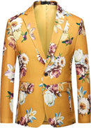 Yellow Floral Jacquard Blazer