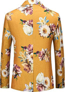 Yellow Floral Jacquard Blazer
