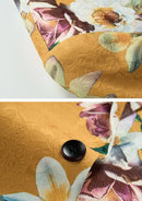 Chaqueta de esmoquin amarilla con bordado floral para hombre