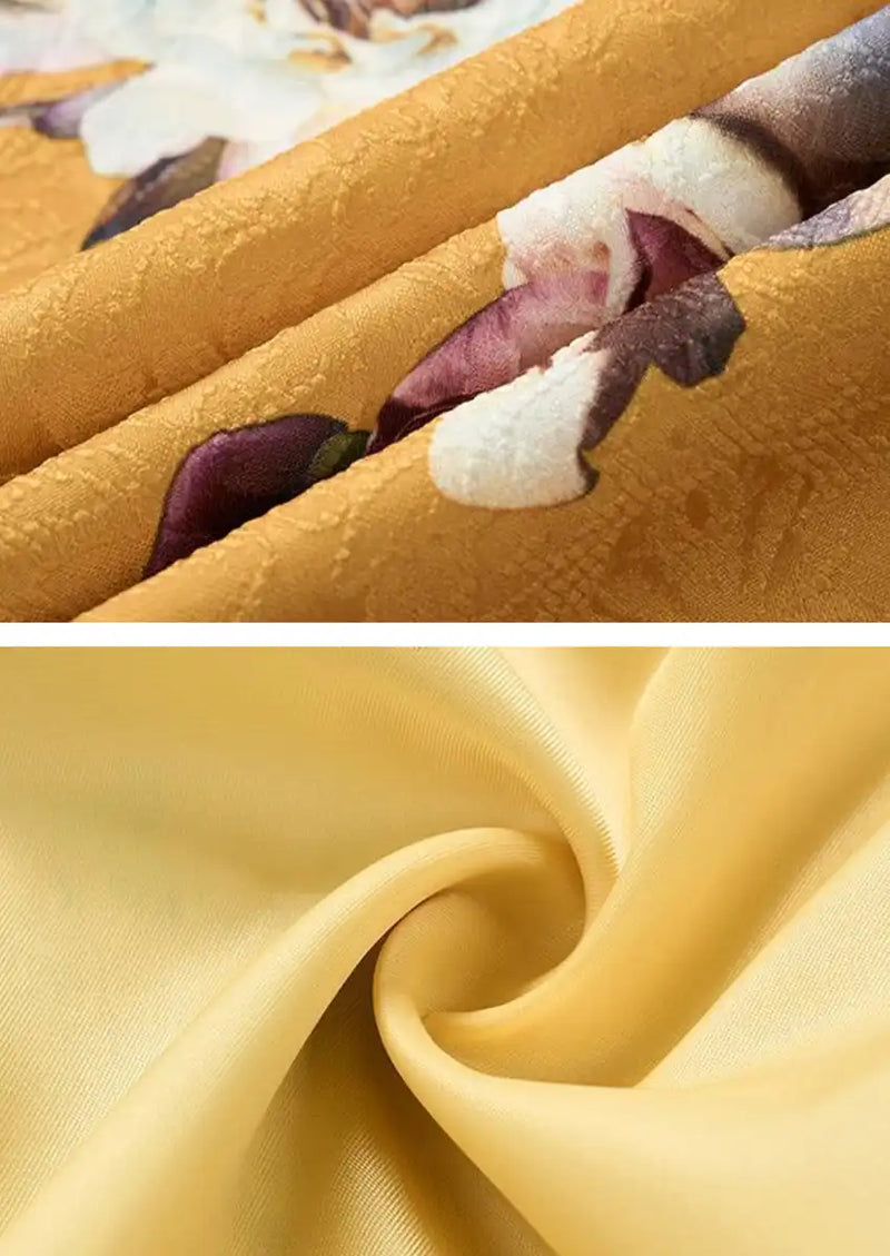 Chaqueta de esmoquin amarilla con bordado floral para hombre